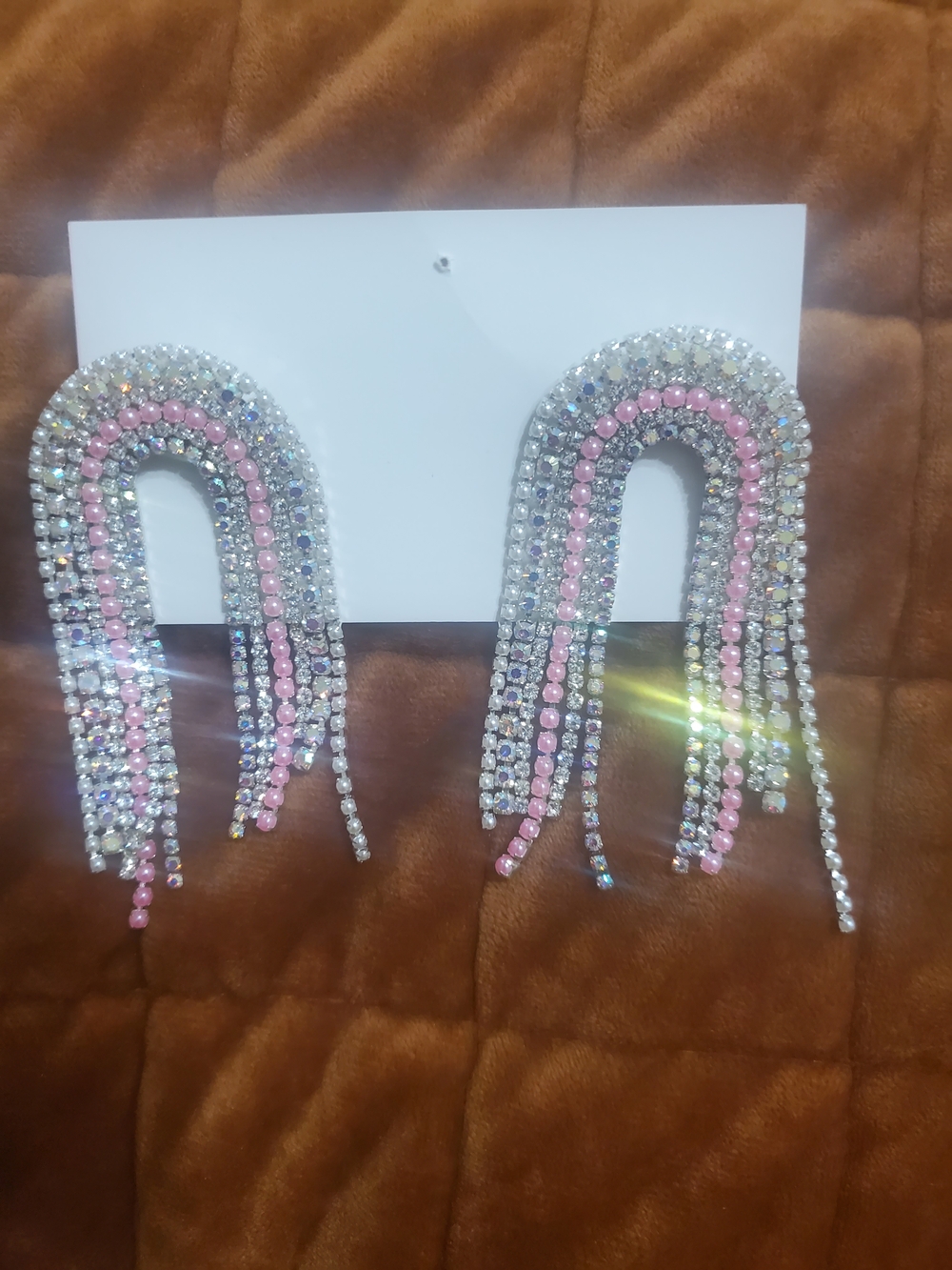 Rhinestone Waterfall Earrings Set Of 6